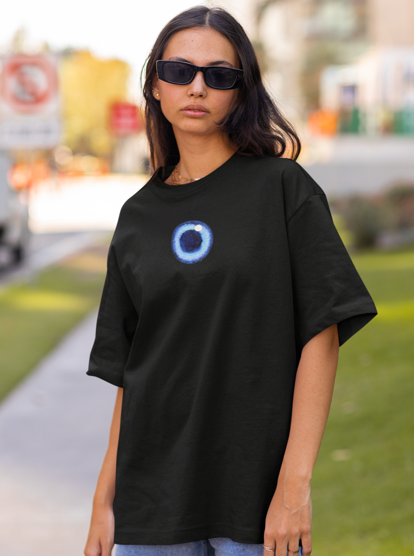 NAZAR PROTECTION T- SHIRT | BURI NAZAR WALE TERA MOO KALA | Unisex Oversized T-Shirt